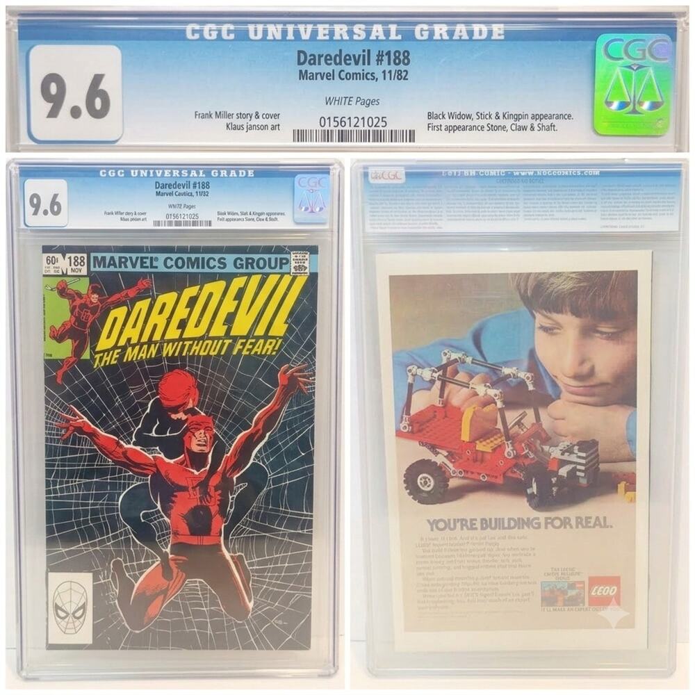 Daredevil #188 Marvel 1982 CGC 9.6 White Pages Frank Miller Comic Book